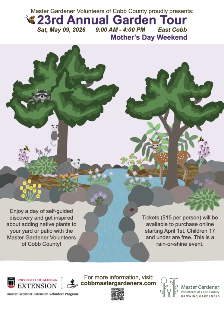 Garden Tour flyer for May 2026
